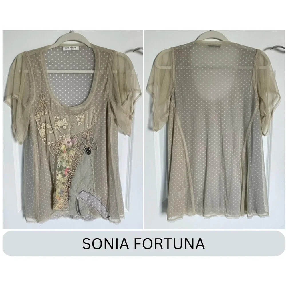 Sonia Fortuna Embroidered Power Net Blouse Top 29785